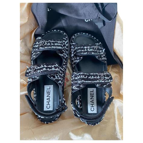 chanel dad sandals review|chanel dad sandals tweed.